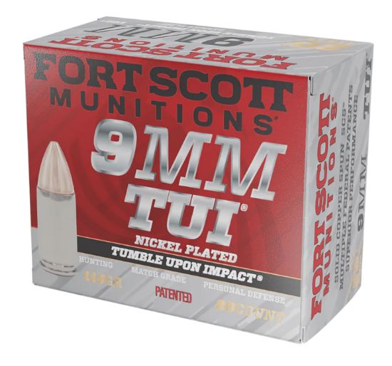 Picture of Fort Scott Munitions 9Mm115scvnic Tumble Upon Impact (Tui) 9Mm Luger 115 Gr Solid Copper Spun 20 Per Box/ 25 Case 