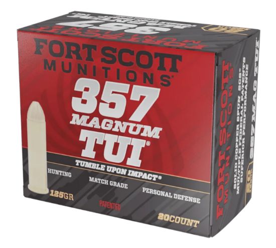 Picture of Fort Scott Munitions 357Mag125scv Tumble Upon Impact (Tui) 357 Mag 125 Gr Solid Copper Spun 20 Per Box/ 25 Case 