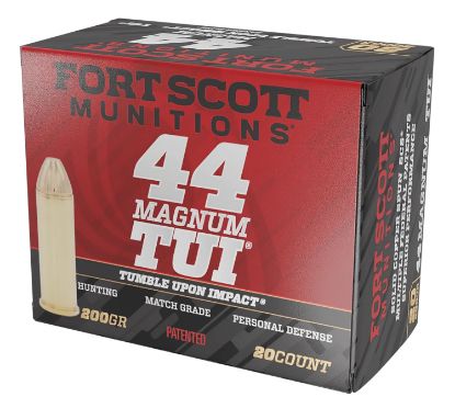 Picture of Fort Scott Munitions 44Mag200scv Tumble Upon Impact (Tui) 44 Rem Mag 200 Gr Solid Copper Spun 20 Per Box/ 25 Case 