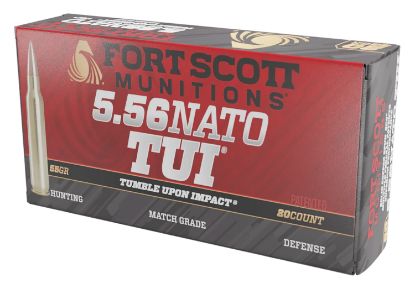 Picture of Fort Scott Munitions 556055Scv Tumble Upon Impact (Tui) 5.56X45mm Nato 55 Gr Solid Copper Spun 20 Per Box/ 25 Case 