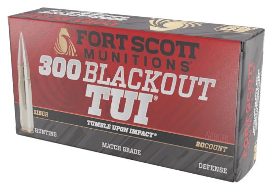 Picture of Fort Scott Munitions 300115Scv Tumble Upon Impact (Tui) 300 Blackout 115 Gr Solid Copper Spun 20 Per Box/ 25 Case 