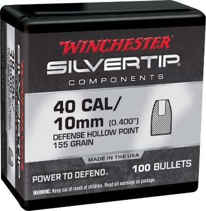 Picture of Winchester Ammo Wb40st155x Centerfire Handgun Reloading 40 S&W .400 155 Gr Silvertip Hollow Point 100 Per Box/ 10 Case 
