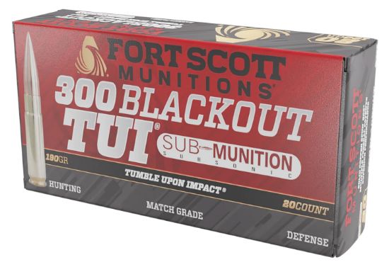 Picture of Fort Scott Munitions 300190Scvss Tumble Upon Impact (Tui) Rifle 300 Blackout 190 Gr Solid Copper Spun 20 Per Box/ 25 Case 