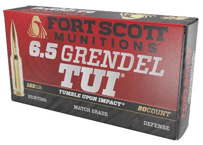 Picture of Fort Scott Munitions 65Gr123scv2 Tumble Upon Impact (Tui) Rifle 6.5 Grendel 123 Gr Solid Copper Spun 20 Per Box/ 10 Case 