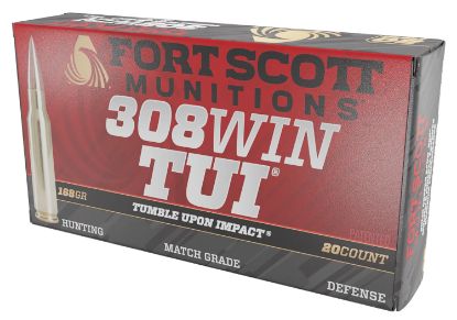 Picture of Fort Scott Munitions 308168Scv Tumble Upon Impact (Tui) Brush Hog 308 Win 168 Gr Solid Copper Spun 20 Per Box/ 10 Case 