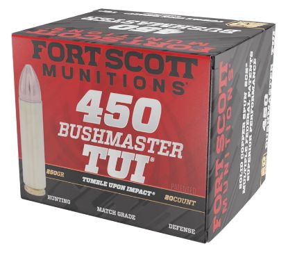 Picture of Fort Scott Munitions 450Bm250scv Tumble Upon Impact (Tui) Rifle 450 Bushmaster 250 Gr Solid Copper Spun 20 Per Box/ 10 Case 