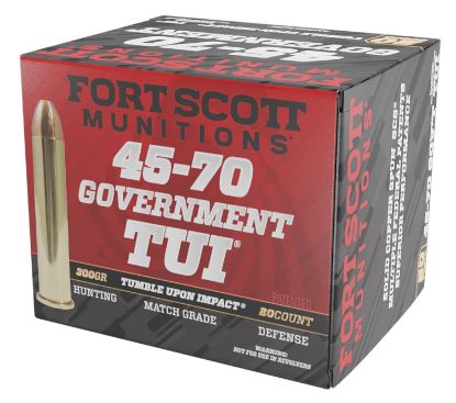 Picture of Fort Scott Munitions 4570300Scv1 Tumble Upon Impact (Tui) Brush Hog 45-70 Gov 300 Gr Solid Copper Spun 20 Per Box/ 10 Cs 