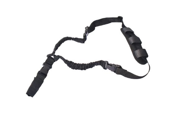 Picture of Rukx Gear Atict1psb Tactical Single Point Sling 1.25" Wide Adjustable Bungee Made Of Black Nylon With Foam Padding & Side Release Buckles 