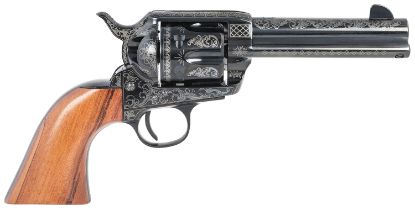 Picture of Pietta Hf45lle434nmbw 1873 Great Western Ii Sports South Exclusive 45 Colt (Long Colt) 6Rd 4.75" Blued Engraved Steel Barrel & Cylinder, Blued Engraved Steel Frame, Walnut Grip, Exposed Hammer 