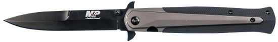 Picture of Smith & Wesson Knives 1085899 M&P 4" Folding Spear Point Plain Stainless Steel Blade Frn Black/Fde Includes Pocket Clip 