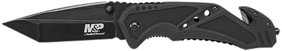 Picture of Smith & Wesson Knives Swmp11bcp M&P 3.80" Folding Tanto Plain Black Stainless Steel Blade Black G10 Handle Features Glass Breaker/Seat Belt Cutter Includes Pocket Clip 