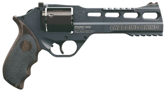 Picture of Chiappa Firearms 340314 Rhino 60Ds Gen Ii 9Mm Luger 6 Shot 6" Slate Cerakote Steel Black Barrel & Cylinder, Slate Cerakote Aluminum Frame, Black/Gray Finger Grooved Laminate Grip, Exposed Hammer 