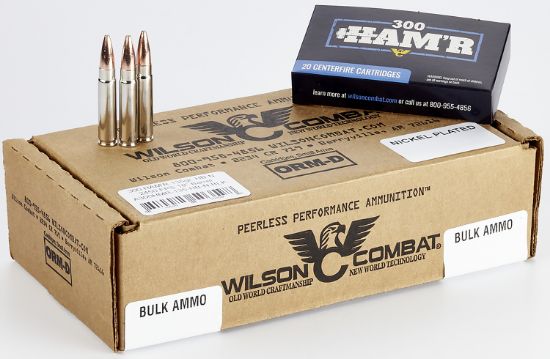 Picture of Wilson Combat A300hmr135hbn Ham'r Bonded 300 Ham'r 135 Gr Speer Ham'r Bonded Nickel-Plated Brass 20 Bx/ 10 Case 