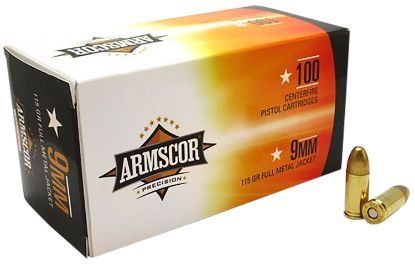 Picture of Armscor 50444 Precision Value Pack 9Mm Luger 115 Gr Full Metal Jacket 100 Per Box/ 12 Case 