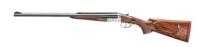 Picture of Rizzini Usa 7001416 Rhino Express Full Size 416 Rigby 2Rd 23" Gloss Blued Steel Barrel, Coin Anodized Silver Engraved Steel Receiver, Oiled Turkish Walnut Fixed W/Pistol Grip Wood Stock, Ambidextrous