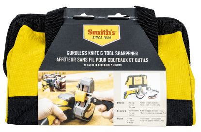 Picture of Smiths Products 50969 Knife & Tool Sharpener Cordless Hand Held Fine/Medium/Coarse Ceramic Sharpener Gray/Yellow 