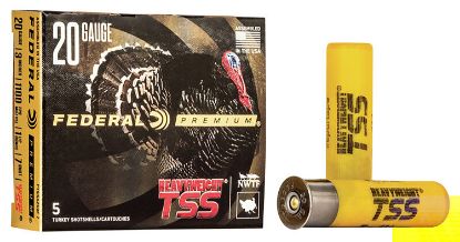 Picture of Federal Ptssx259f7 Premium Turkey Heavyweight Tss 20 Gauge 3" 1 1/2 Oz Tungsten 7 Shot 5 Per Box/ 50 Case 