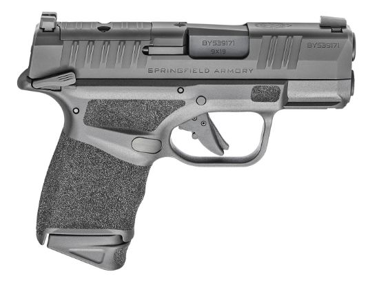 Picture of Springfield Armory Hc9319bospms Hellcat Osp 9Mm Luger 11+1/13+1 3" Black Melonite Steel Barrel, Black Melonite Optic Ready/Serrated Slide, Black Polymer Frame W/Picatinny Rail, Adaptive Texture Grip 