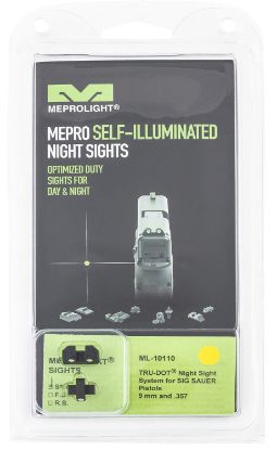 Picture of Meprolight Usa 101103201 Tru-Dot Black | Green Tritium Front Sight Yellow Tritium Rear Sight Set 