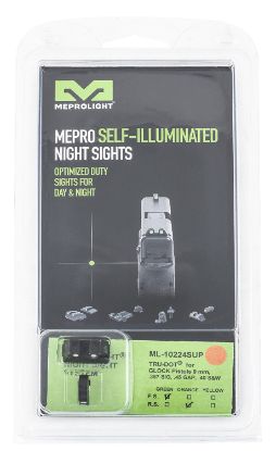 Picture of Meprolight Usa 102243391 Tru-Dot Black | Green Tritium Suppressor Height Front Sight Orange Tritium Suppressor Height Rear Sight Set 