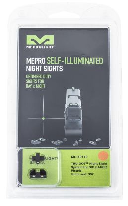 Picture of Meprolight Usa 101103301 Tru-Dot Black | Green Tritium Front Sight Orange Tritium Rear Sight Set 