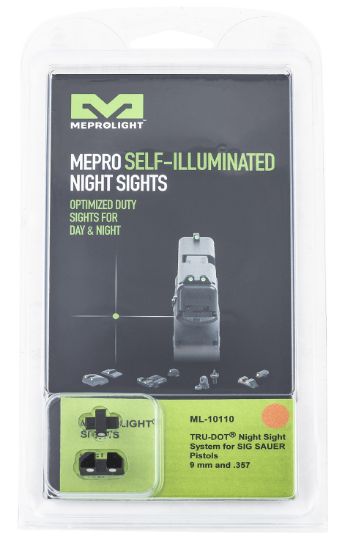 Picture of Meprolight Usa 101103301 Tru-Dot Black | Green Tritium Front Sight Orange Tritium Rear Sight Set 