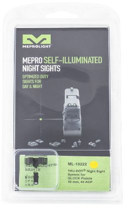 Picture of Meprolight Usa 102223201 Tru-Dot Black | Green Tritium Front Sight Yellow Tritium Rear Sight Set 