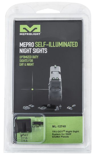 Picture of Meprolight Usa 127403101 Tru-Dot Black | Green Tritium Front Sight Green Tritium Rear Sight Set 