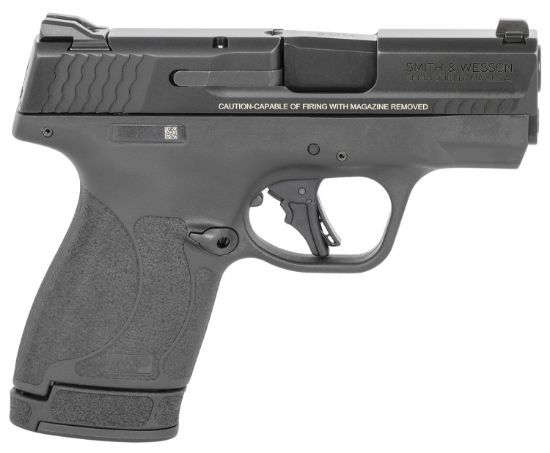 Picture of Smith & Wesson 13246 M&P Shield Plus Micro-Compact Frame 9Mm Luger 10+1/13+1, 3.10" Black Armornite Stainless Steel Barrel & Serrated Slide, Matte Black Polymer Frame, Thumb Safety 