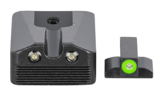 Picture of Meprolight Usa 412213111 Hyper-Bright Black | Green Tritium With Green Outline Front Sight Green Tritium With Black Outline Rear Sight Set 