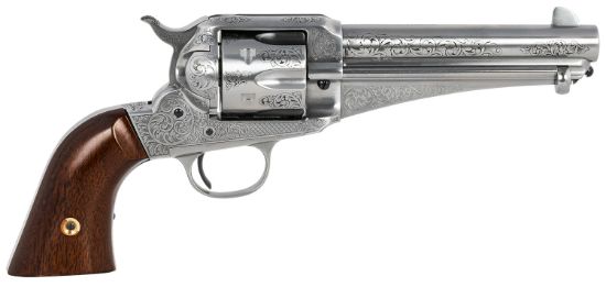 Picture of Taylors & Company 550408 1875 Army Outlaw 45 Colt (Lc) Caliber With 5.50" Barrel, 6Rd Capacity Cylinder, Overall White Engraved Finish Steel & Walnut Grip 