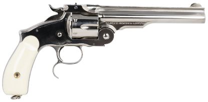 Picture of Taylors & Company 550692 Russian 45 Colt (Lc) Caliber With 6.50" Barrel, 6Rd Capacity Cylinder, Overall Nickel-Plated Finish Steel & Ivory Synthetic Grip 