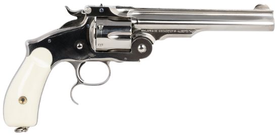 Picture of Taylors & Company 550692 Russian 45 Colt (Lc) Caliber With 6.50" Barrel, 6Rd Capacity Cylinder, Overall Nickel-Plated Finish Steel & Ivory Synthetic Grip 