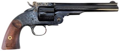 Picture of Taylors & Company 550644 Top Break Schofield 45 Colt (Lc) 6Rd 7" Blued Engraved Steel Walnut Grip 