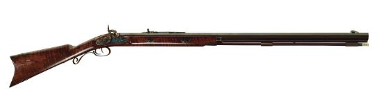 Picture of Taylors & Company 210043 Missouri River Hawken "Maple" 45 Cal Percussion 30" Blued Octagon Barrel, Color Case Hardened Rec, Fixed Maple Stock, Double Set Trigger 