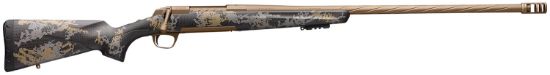 Picture of Browning 035539297 X-Bolt Mountain Pro Long Range 300 Prc 3+1 26" Burnt Bronze Cerakote Heavy Sporter/Spiral Fluted/Threaded Barrel, Recoil Hawg Muzzle Brake, Carbon Fiber Stock W/Accent Graphics 