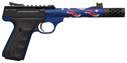 Picture of Browning 051572490 Buck Mark Plus Sr 22 Lr 5.87" Vision Mb 10+1 Blue Anodized Matte Black Aluminum Slide Black Ultragrip Fx Grip (Americana Themed) 