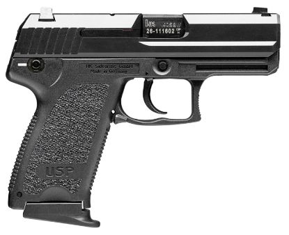 Picture of Hk 81000342 Usp V7 Lem Compact 40 S&W 10+1 3.58" Black Polygonal Rifled Barrel, Black Serrated Slide Black Polymer Frame, Black Polymer Grip, Ambidextrous 