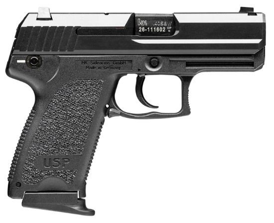 Picture of Hk 81000342 Usp V7 Lem Compact 40 S&W 10+1 3.58" Black Polygonal Rifled Barrel, Black Serrated Slide Black Polymer Frame, Black Polymer Grip, Ambidextrous 