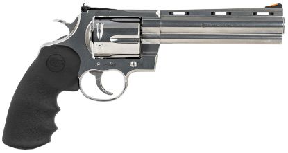 Picture of Colt Mfg Anacondasp6rts Anaconda 44 Mag 6 Shot 6" Stainless Recessed Target/Vent Rib Barrel, Cylinder & Frame, Black Hogue Rubber W/Finger Grooves Grip 