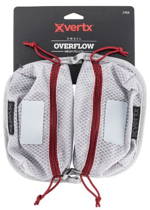 Picture of Vertx Vtx5195agyna Overflow Pouch Small Size Made Of White Nylon With Mesh & Red Accents, Ykk Zipper & Durable Hook Back Panels 5" W X 5" H Dimensions 