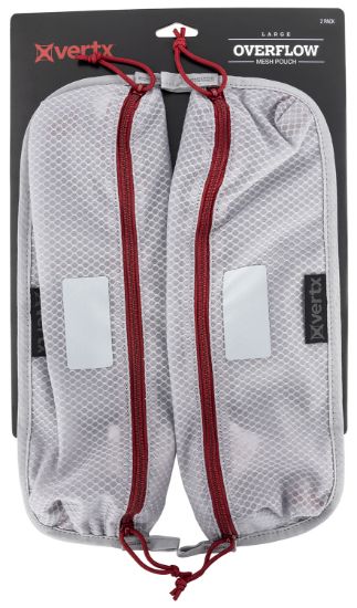 Picture of Vertx Vtx5205agyna Overflow Pouch Large Size Made Of White Nylon With Mesh & Red Accents, Ykk Zipper & Durable Hook Back Panel 15.50" W X 5.20" H Dimensions 