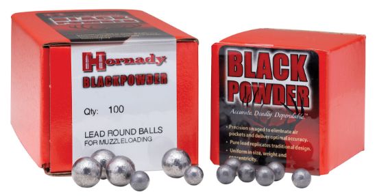 Picture of Hornady 6020 Black Powder Lead Balls 36 Cal .375 100 Per Box/40 Case 