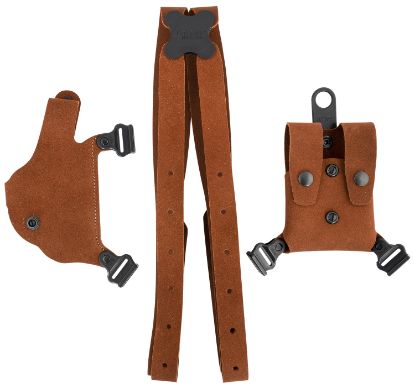 Picture of Galco Cl2224 Classic Lite 2.0 Shoulder System Fits Chest Up To 56", Natural Leather, Compatible W/Glock 17/19/Glock 22 Gen2-5, Right Hand *Worn, Missing Mag Carrier 