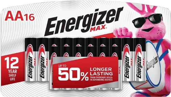 Picture of Energizer E91lp16 Aa Max Silver 1.5V Alkaline, Qty (16) Single Pack 