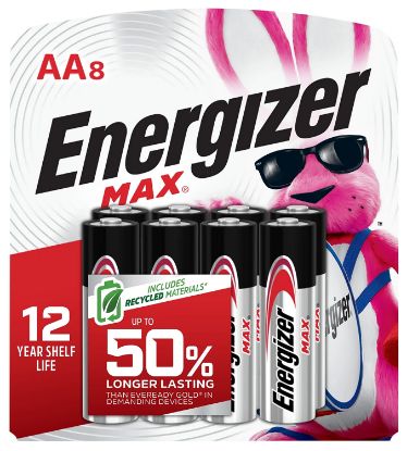 Picture of Energizer E91mp8 Aa Max Silver 1.5V Alkaline, Qty (8) Single Pack 
