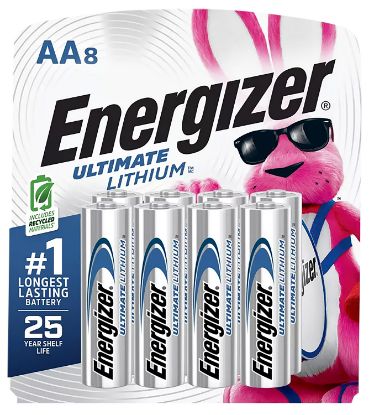 Picture of Energizer L91sbp8h3 Aa Ultimate Lithium Silver 1.5V Lithium, Qty (8) Single Pack 
