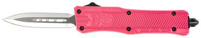 Picture of Cobratec Knives Spkctk1sdagns Ctk-1 Small 2.75" Otf Dagger Plain D2 Steel Blade, Pink Aluminum Handle Features Glass Breaker 