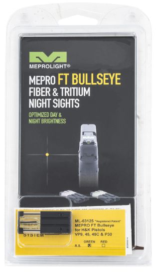 Picture of Meprolight Usa 631253108 Ft Bullseye Rear Sight Black | Green Tritium/Fiber Optic 