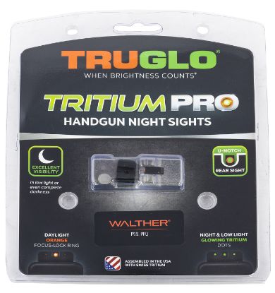 Picture of Truglo Tgtg231w1c Tritium Pro Black | Green Tritium Orange Outline Front Sight Green Tritium Rear Sight 